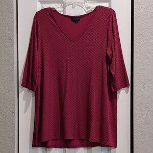 J.Jill Wearever Collection Maroon Elliptical Tunic Women's Size Mp